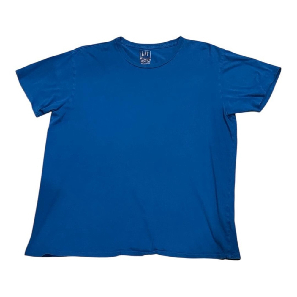 GAP Shirt Mens Medium Blue Crewneck 100% Cotton Solid Basic Tee Casual